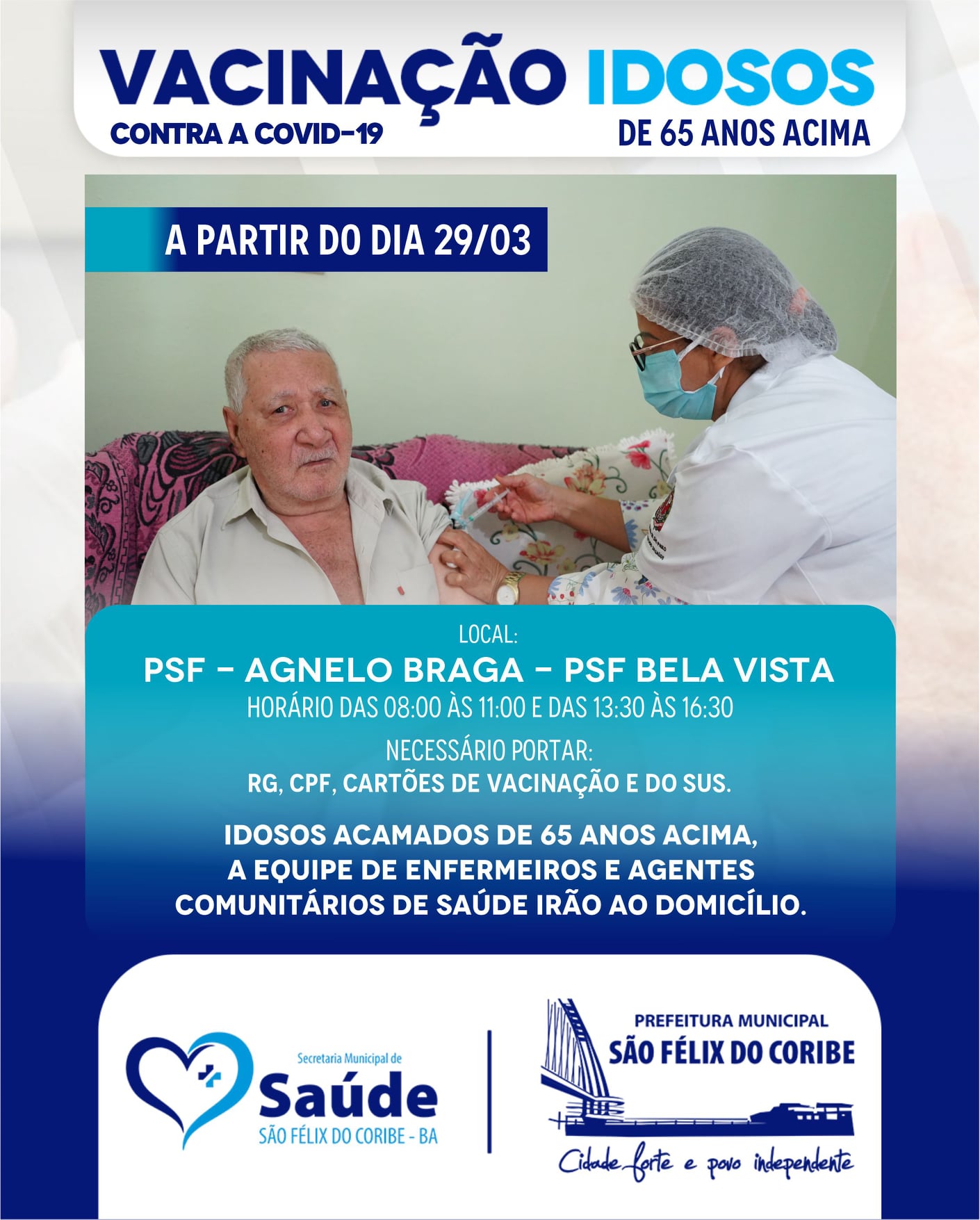 VACINAÇÃO DE IDOSOS DE 65 ANOS ACIMA