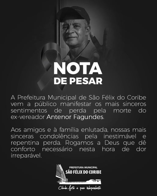 NOTA DE PESAR - ANTENOR FAGUNDES