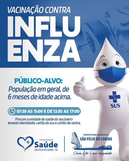 VACINAÇÃO CONTRA INFLUENZA, PÚBLICO GERAL ACIMA DE 06 MESES DE IDADE